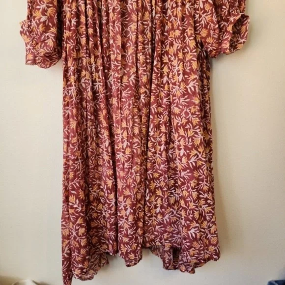 Daughters of India Women Kyra Midi Dress XL Floral Print Baloon Sleeve Bohemian - Picture 7 of 15